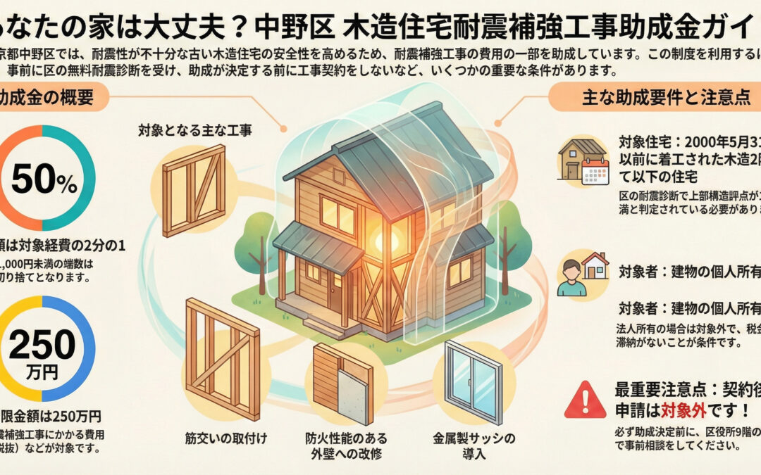 【中野区】最大250万円！2000年以前の建物も対象になった木造住宅耐震助成金を徹底解説