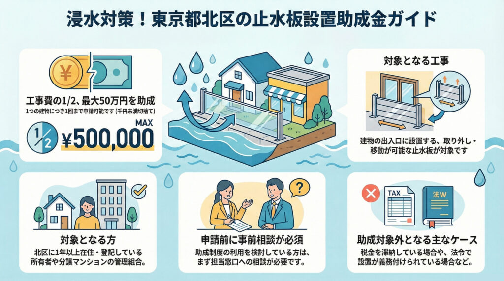 北区-止水板設置-助成金ガイド