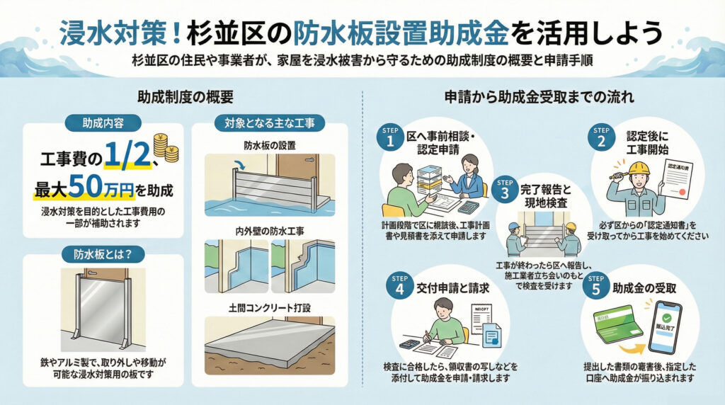 浸水対策の助成金を活用